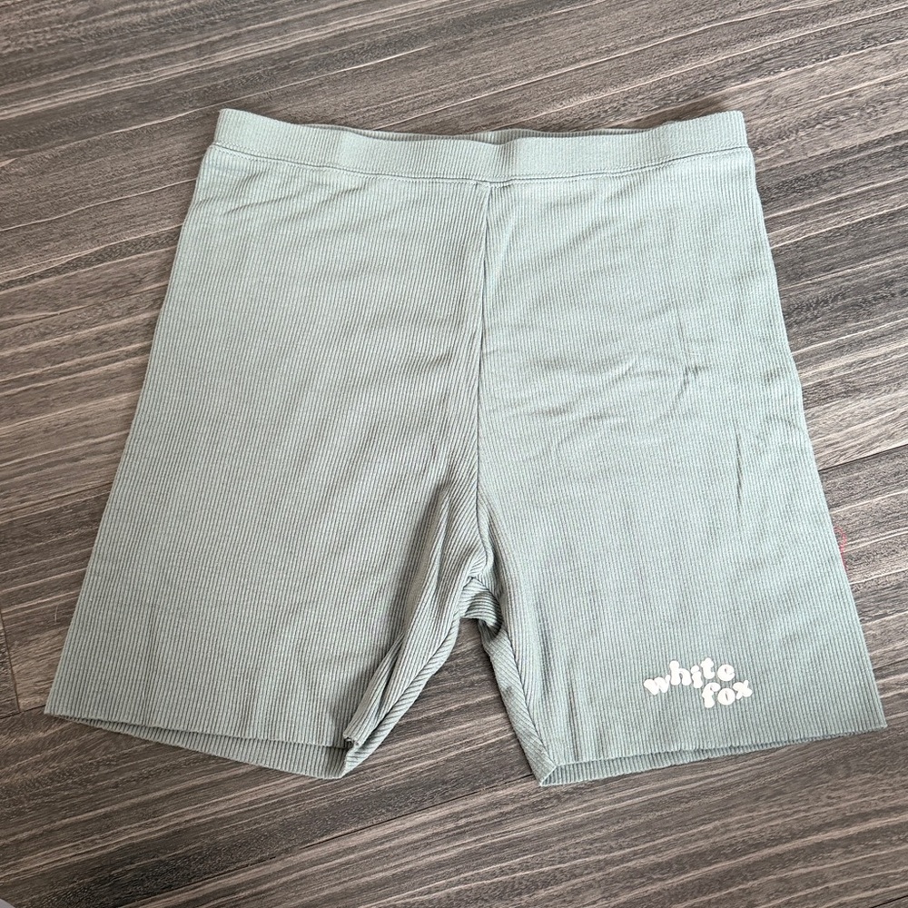 White Fox Pink Ribbed Shorts